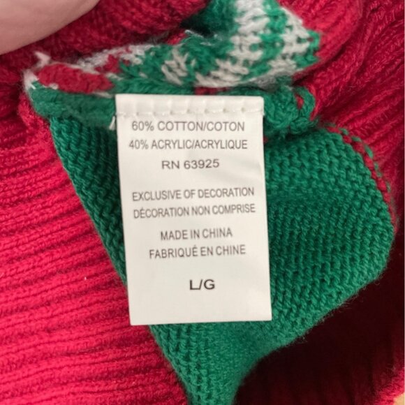 Ugly Christmas Sweater Beatles Abbey Road Sz L Green Red Lights Working Holiday - Picture 4 of 8